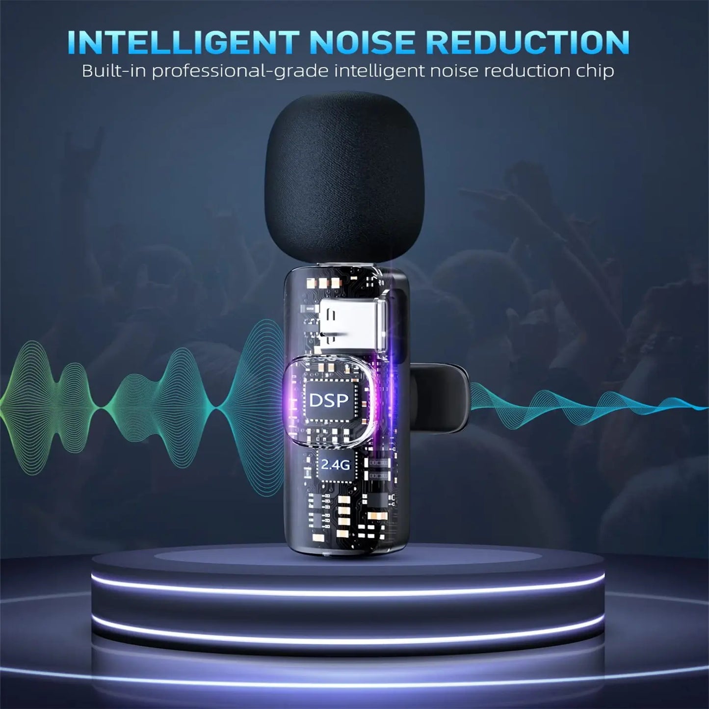 2-Pack Wireless Lavalier Clip-On Microphones